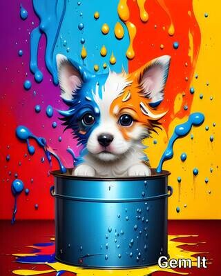 Splash Art Puppy 6 - Specially ordered for you. Delivery is approximately 4 - 6 weeks.