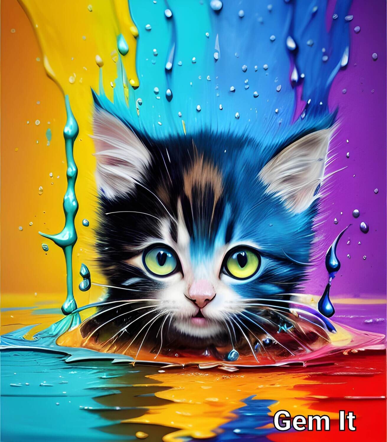 Splash Art Kitten 1 - Specially ordered for you. Delivery is approximately 4 - 6 weeks.