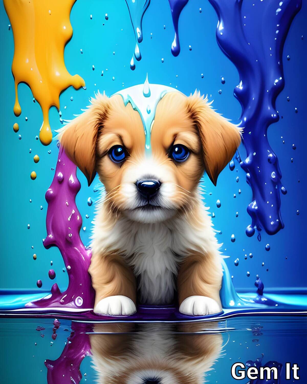 Splash Art Puppy 3 - Specially ordered for you. Delivery is approximately 4 - 6 weeks.