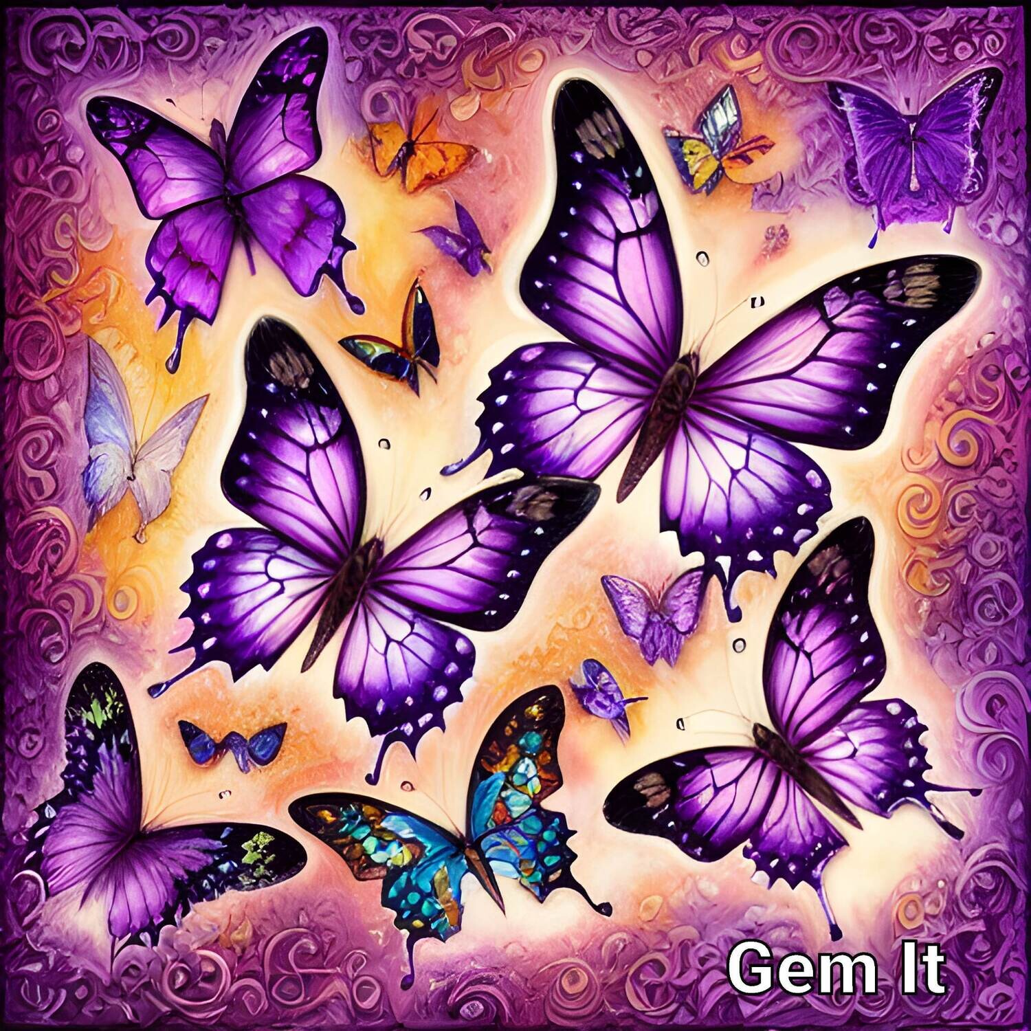Butterflies on Purple 2 - Full Drill Diamond Painting - Specially ordered for you. Delivery is approximately 4 - 6 weeks.