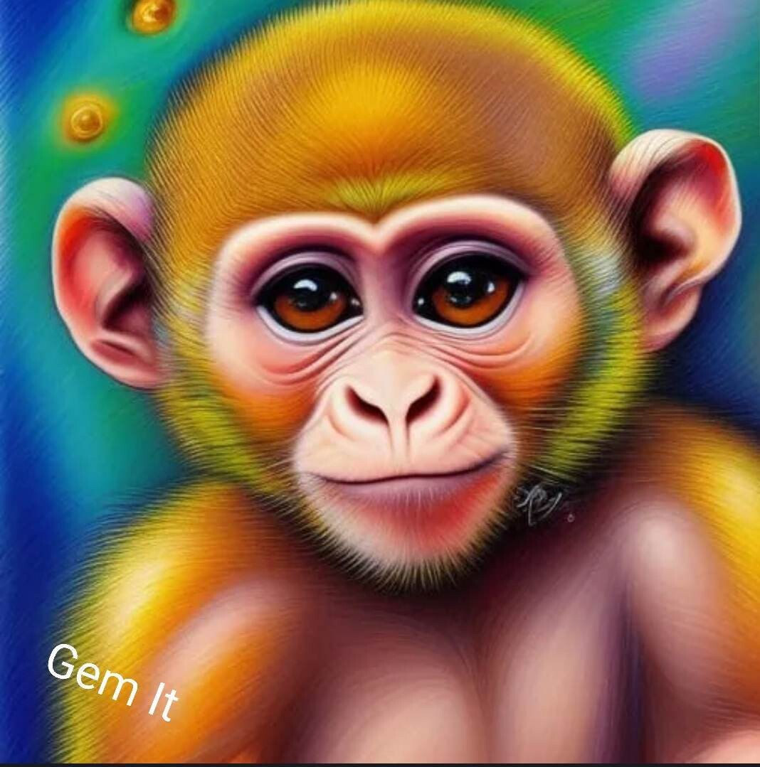 Baby Monkey - Full Drill Diamond Painting - Specially ordered for you. Delivery is approximately 4 - 6 weeks.