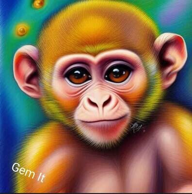 Baby Monkey - Full Drill Diamond Painting - Specially ordered for you. Delivery is approximately 4 - 6 weeks.