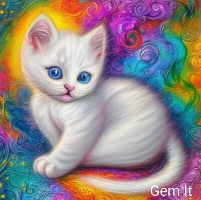 Fluffy White Kitten 3 - Full Drill Diamond Painting - Specially ordered for you. Delivery is approximately 4 - 6 weeks.
