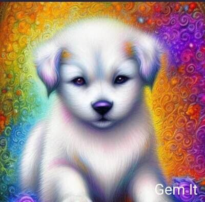 Fluffy white puppy - Full Drill Diamond Painting - Specially ordered for you. Delivery is approximately 4 - 6 weeks.