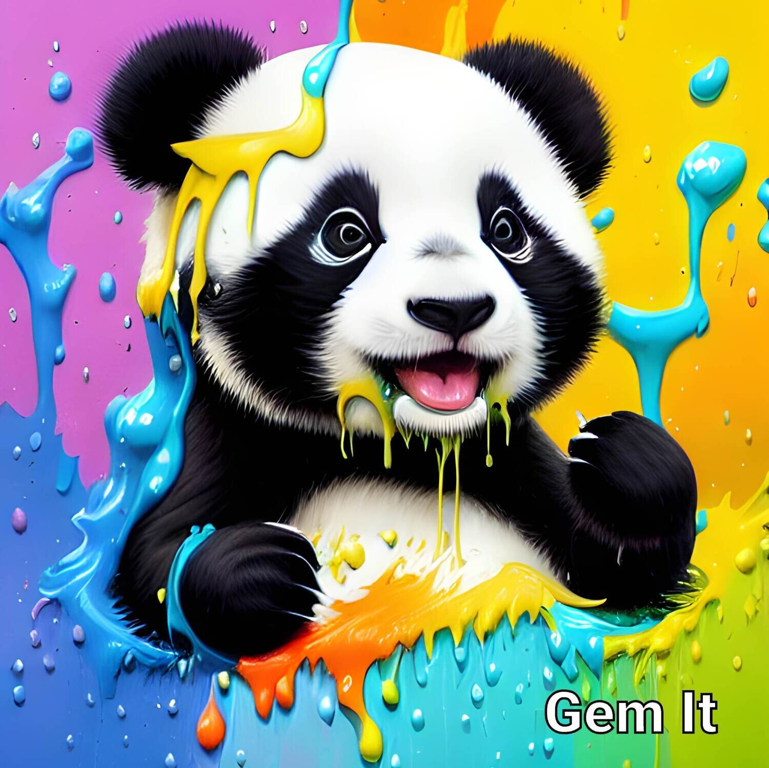 Splash Art Panda 1 - Full Drill Diamond Painting - Specially ordered for you. Delivery is approximately 4 - 6 weeks.