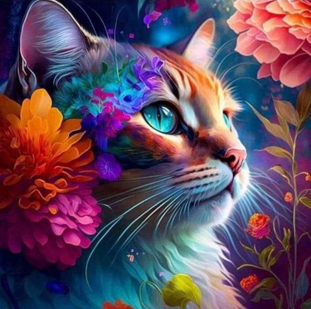 Kitten in Flowers 4 - Full Drill Diamond Painting - Specially ordered for you. Delivery is approximately 4 - 6 weeks.
