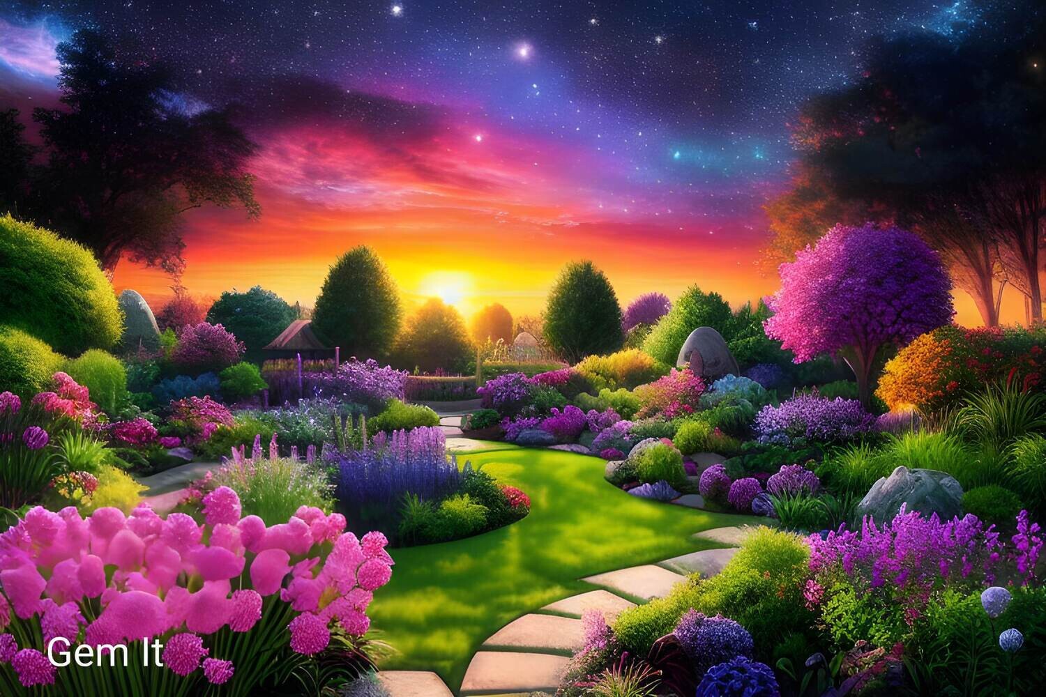 Flower Garden Night Sky - Specially ordered for you. Delivery is approximately 4 - 6 weeks.