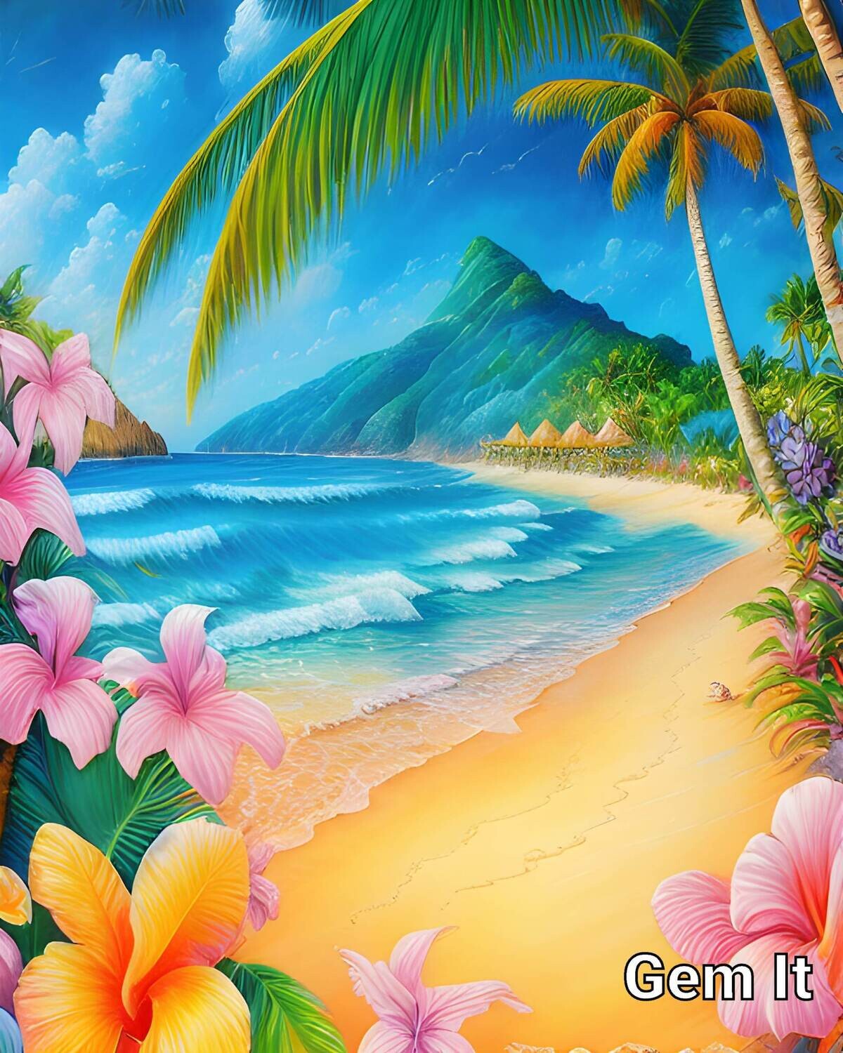 Pretty Tropical Beach 1 - Specially ordered for you. Delivery is approximately 4 - 6 weeks.
