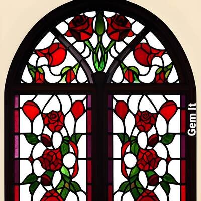 Stained Glass Rose Arch - Full Drill Diamond Painting - Specially ordered for you. Delivery is approximately 4 - 6 weeks.