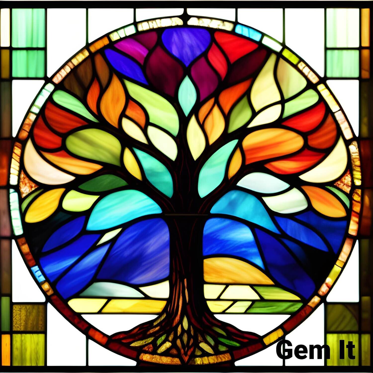Stained Glass Tree 1 - Full Drill Diamond Painting - Specially ordered for you. Delivery is approximately 4 - 6 weeks.