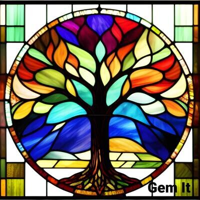 Stained Glass Tree 1 - Full Drill Diamond Painting - Specially ordered for you. Delivery is approximately 4 - 6 weeks.