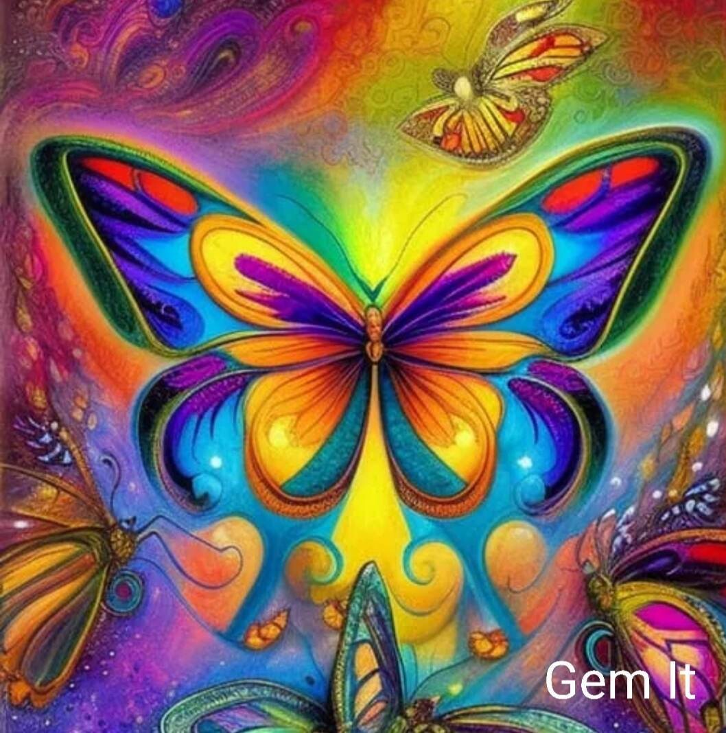 Mulicoloured Butterfly  - Full Drill Diamond Painting - Specially ordered for you. Delivery is approximately 4 - 6 weeks.
