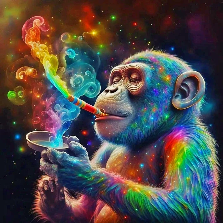 Monkey smoking  - Full Drill Diamond Painting - Specially ordered for you. Delivery is approximately 4 - 6 weeks.