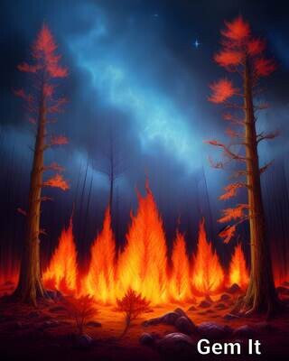 Bushfire at Night 1 - Specially ordered for you. Delivery is approximately 4 - 6 weeks.