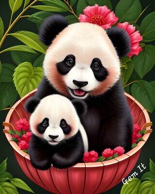Pandas in a Basket - Specially ordered for you. Delivery is approximately 4 - 6 weeks.