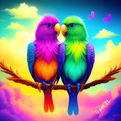 Love Birds 257 - Full Drill Diamond Painting - Specially ordered for you. Delivery is approximately 4 - 6 weeks.