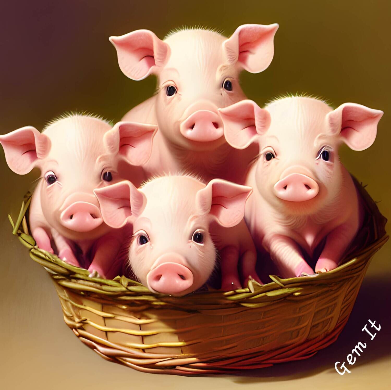 Piglets in a Basket 285 - Full Drill Diamond Painting - Specially ordered for you. Delivery is approximately 4 - 6 weeks.