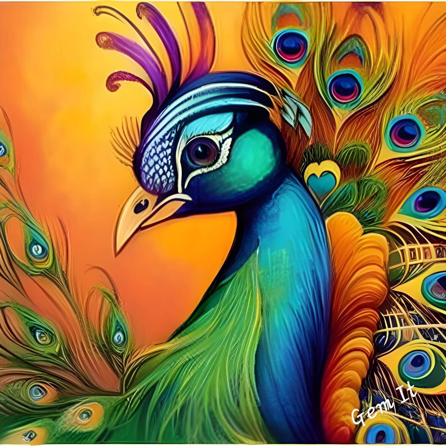 Peacock 179 - Full Drill Diamond Painting - Specially ordered for you. Delivery is approximately 4 - 6 weeks.