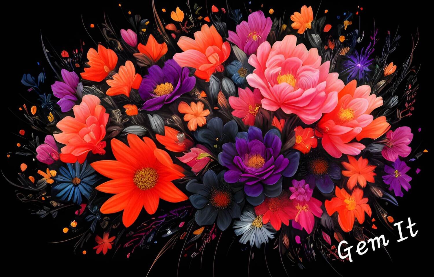 Flowers on Black 805 - Specially ordered for you. Delivery is approximately 4 - 6 weeks.