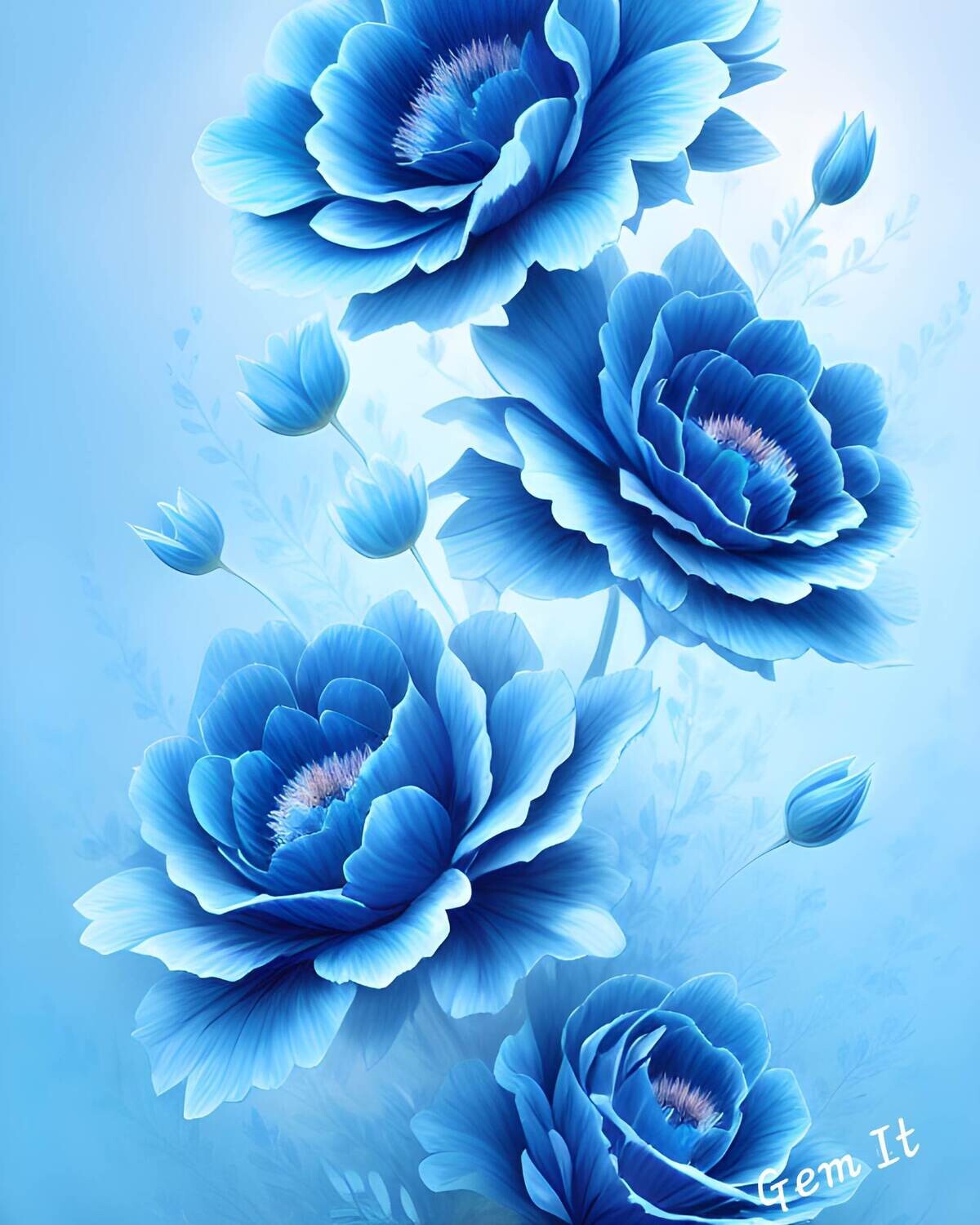 Blue Flowers 774 - Specially ordered for you. Delivery is approximately 4 - 6 weeks.