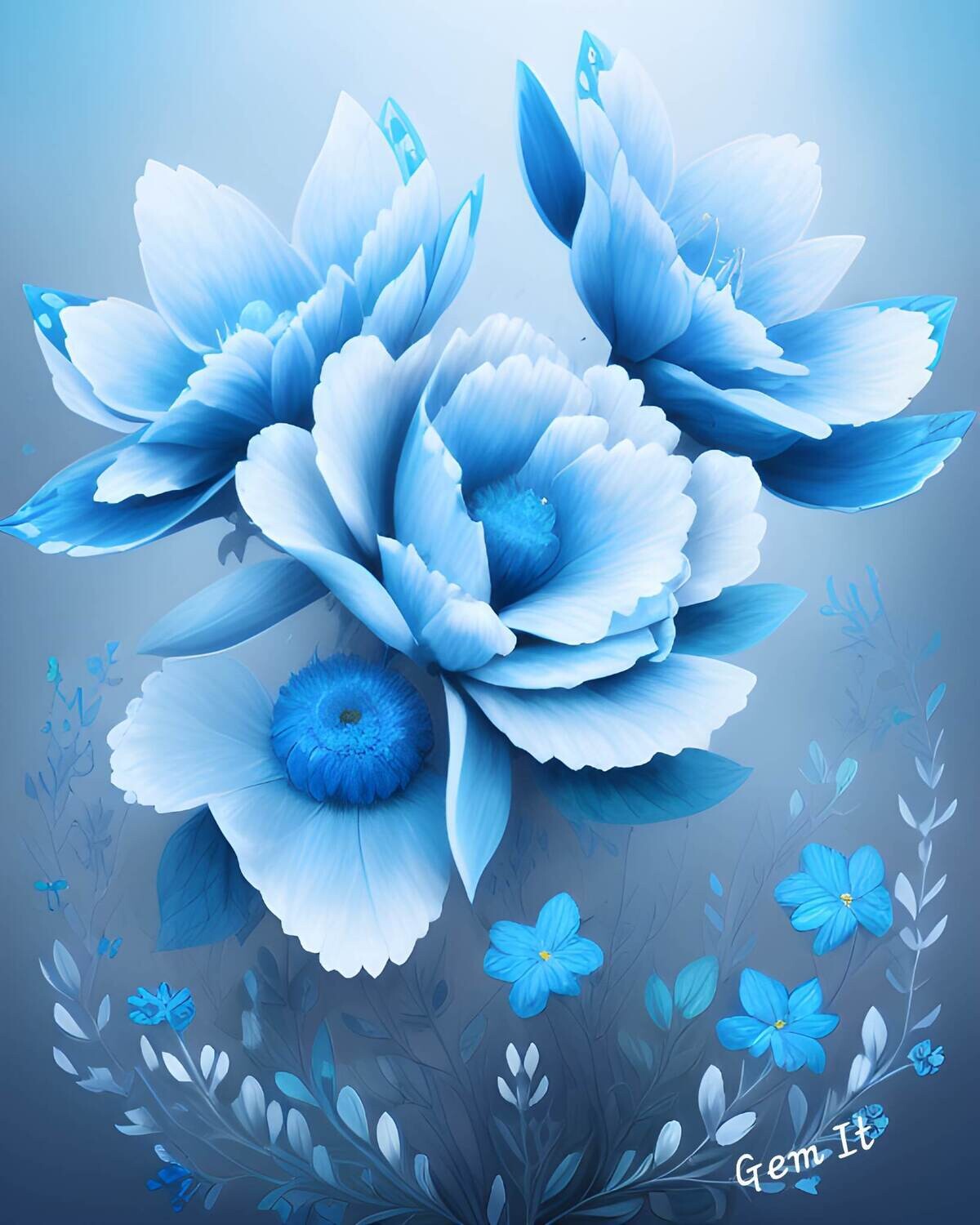 Blue Flowers 776 - Specially ordered for you. Delivery is approximately 4 - 6 weeks.