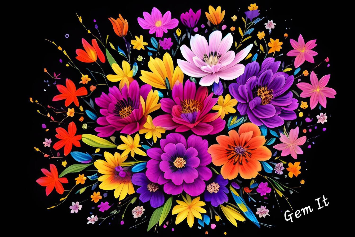 Flowers on Black 806 - Specially ordered for you. Delivery is approximately 4 - 6 weeks.
