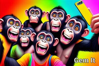 Monkey Group Selfie 1 - Specially ordered for you. Delivery is approximately 4 - 6 weeks.