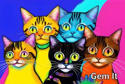 Cat Group Selfie 1033 - Specially ordered for you. Delivery is approximately 4 - 6 weeks.