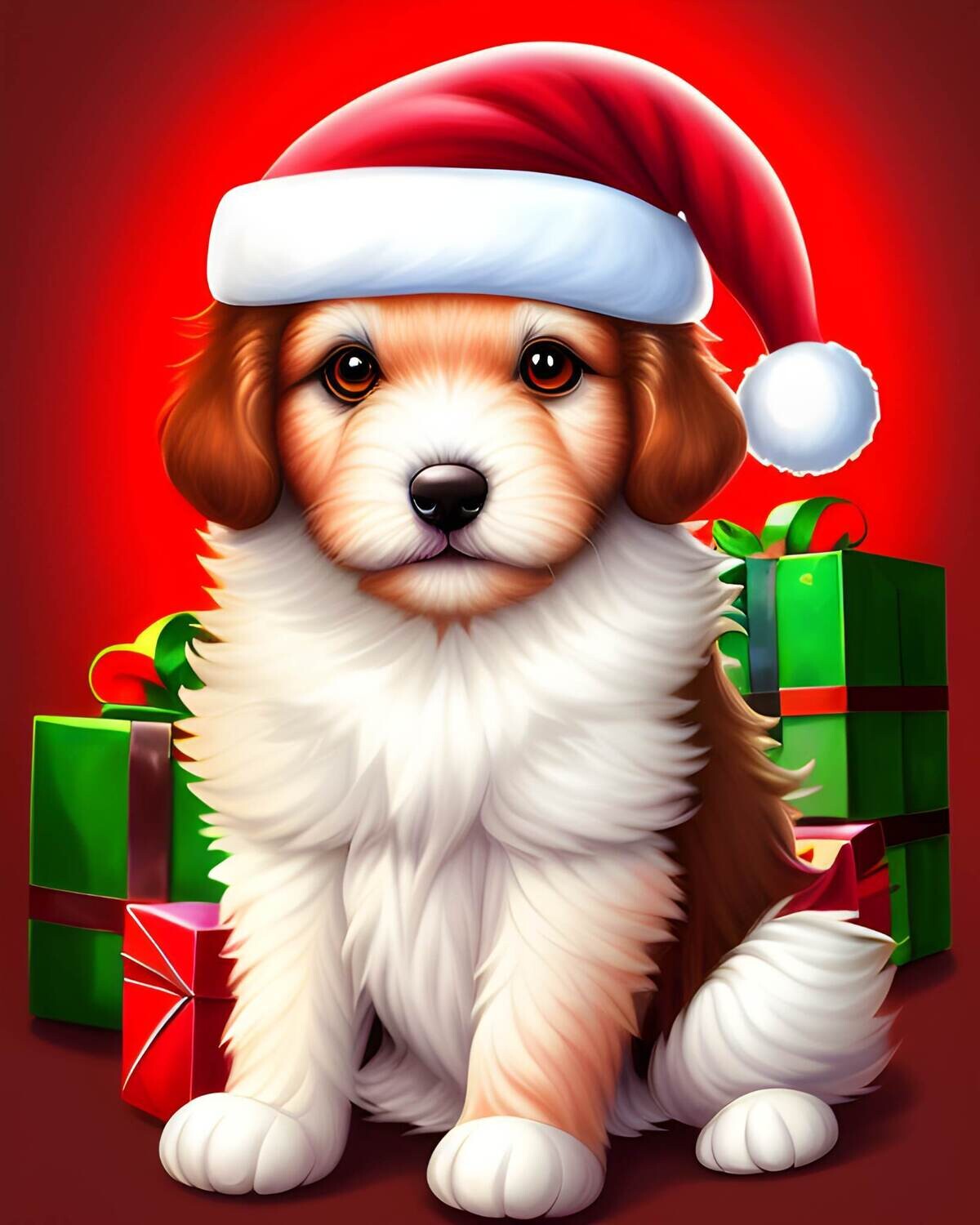 Christmas Puppy 673 - Specially ordered for you. Delivery is approximately 4 - 6 weeks.
