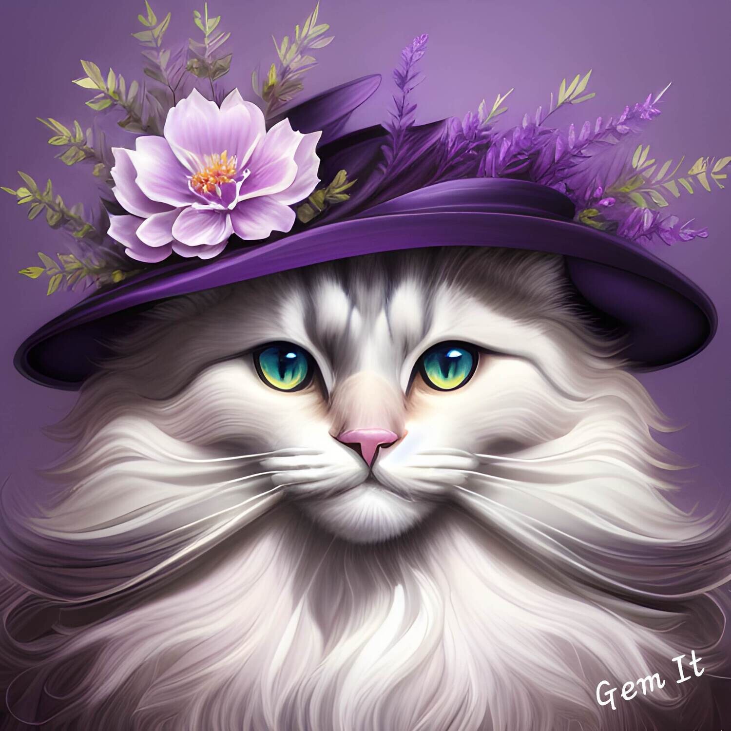 Posh Cat Purple 770 - Full Drill Diamond Painting - Specially ordered for you. Delivery is approximately 4 - 6 weeks.