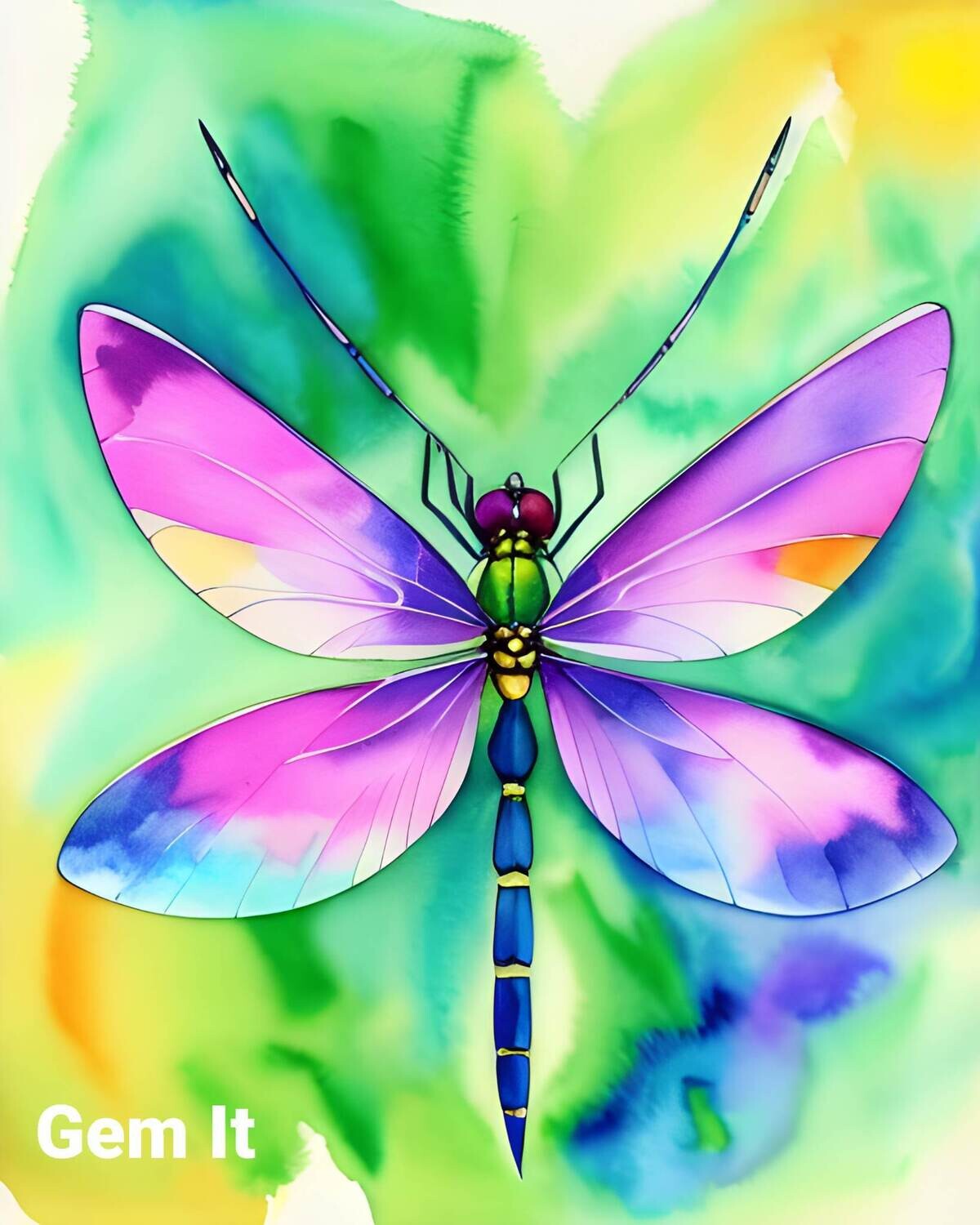 Dragonfly Watercolour 2 - Specially ordered for you. Delivery is approximately 4 - 6 weeks.