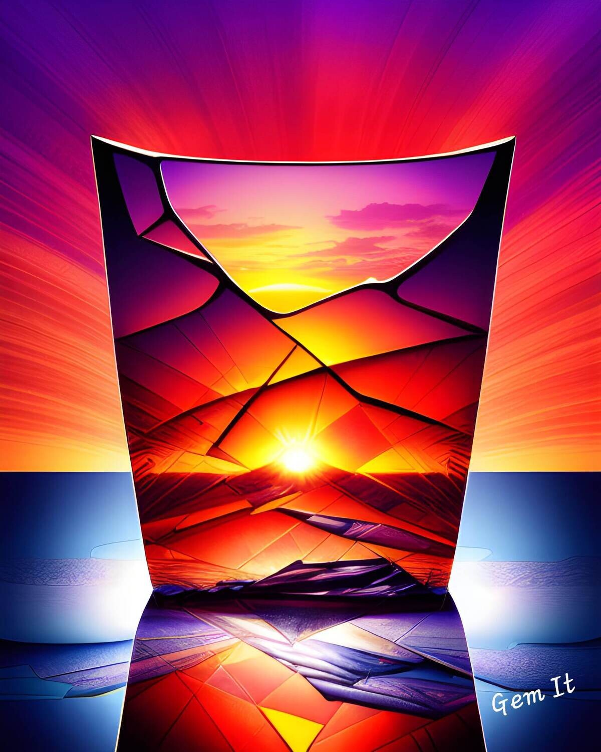 Fractured Glass Sunset 625 - Specially ordered for you. Delivery is approximately 4 - 6 weeks.