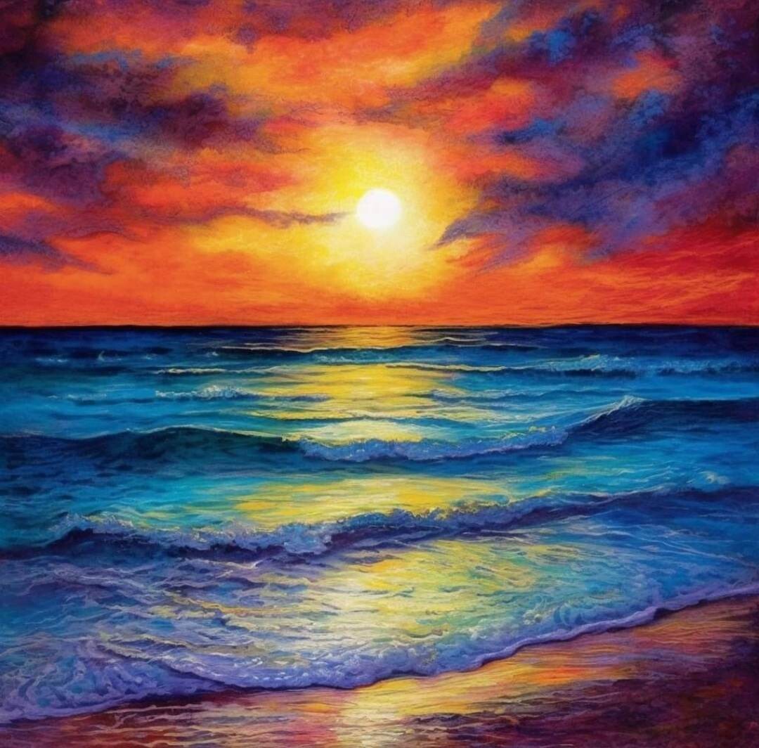 Beach Sunset J026 - Full Drill Diamond Painting - Specially ordered for you. Delivery is approximately 4 - 6 weeks.