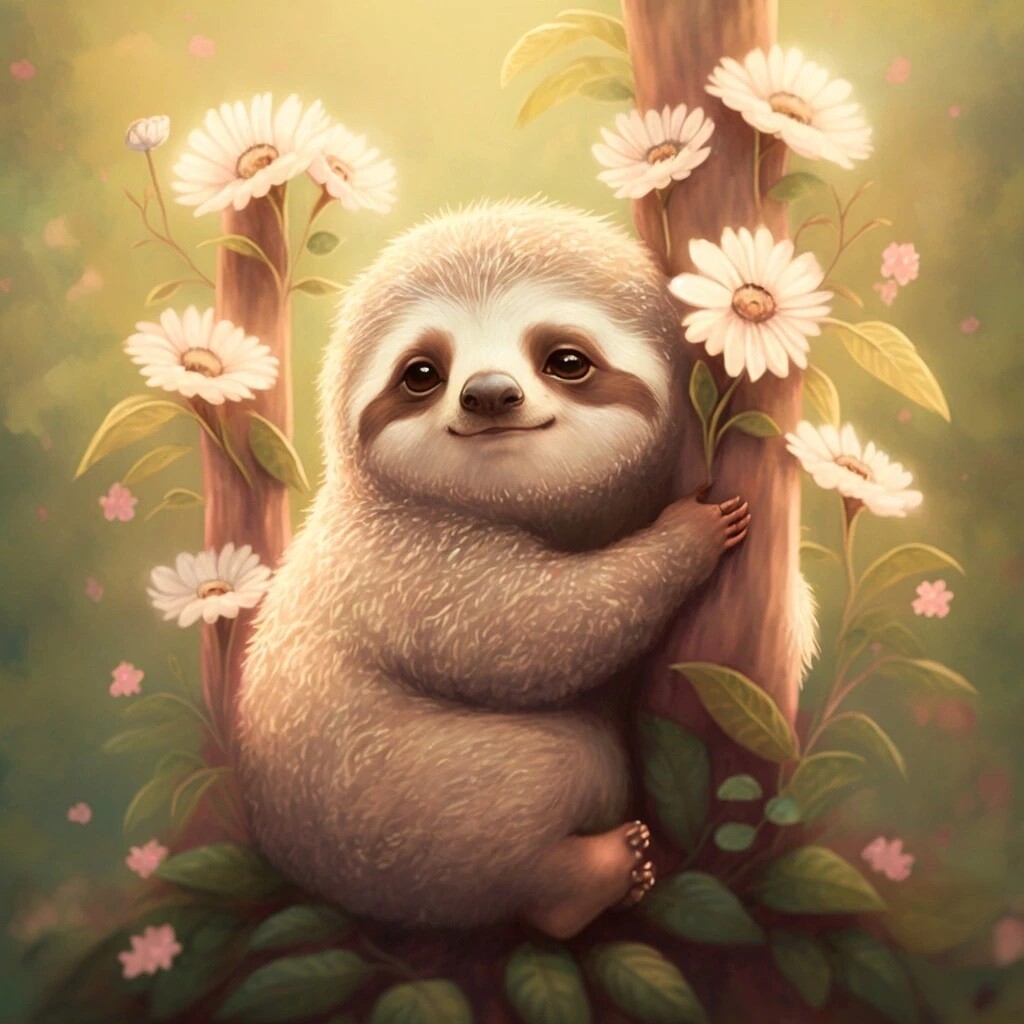 baby sloth - Full Drill Diamond Painting - Specially ordered for you. Delivery is approximately 4 - 6 weeks.