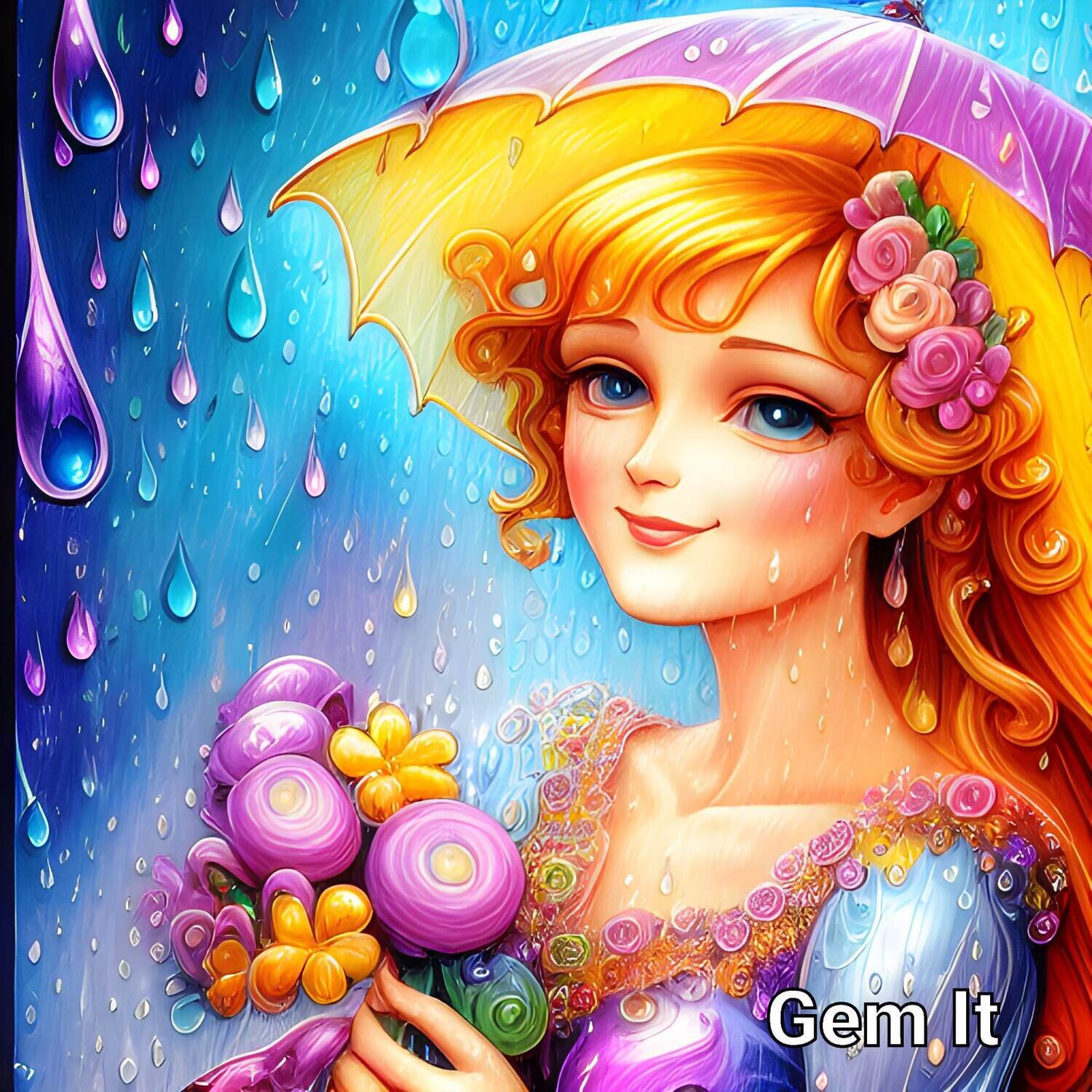 Flower Girl in the Rain - Full Drill Diamond Painting - Specially ordered for you. Delivery is approximately 4 - 6 weeks.