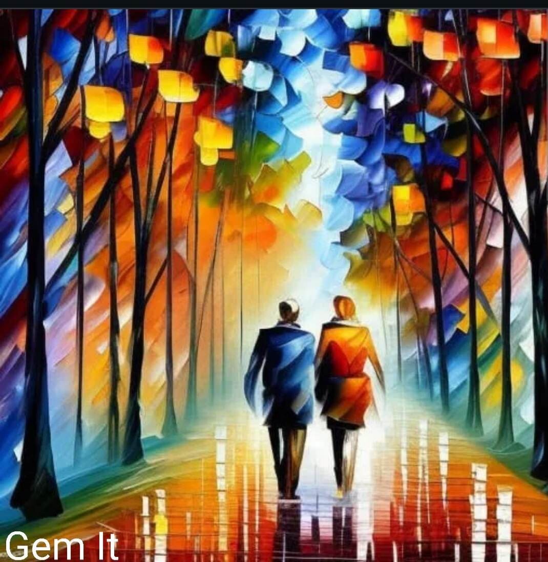 Autumn Walk Abstract - DELUXE Full Drill Kit, (round drills) 30 x 40 cm