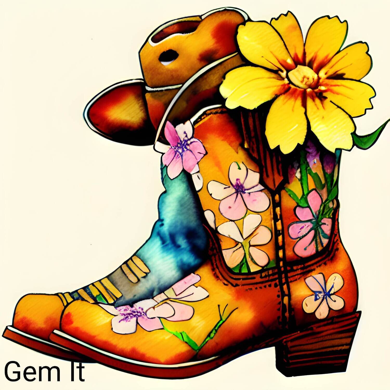 Cowgirl Boots 1 - Full Drill Diamond Painting - Specially ordered for you. Delivery is approximately 4 - 6 weeks.