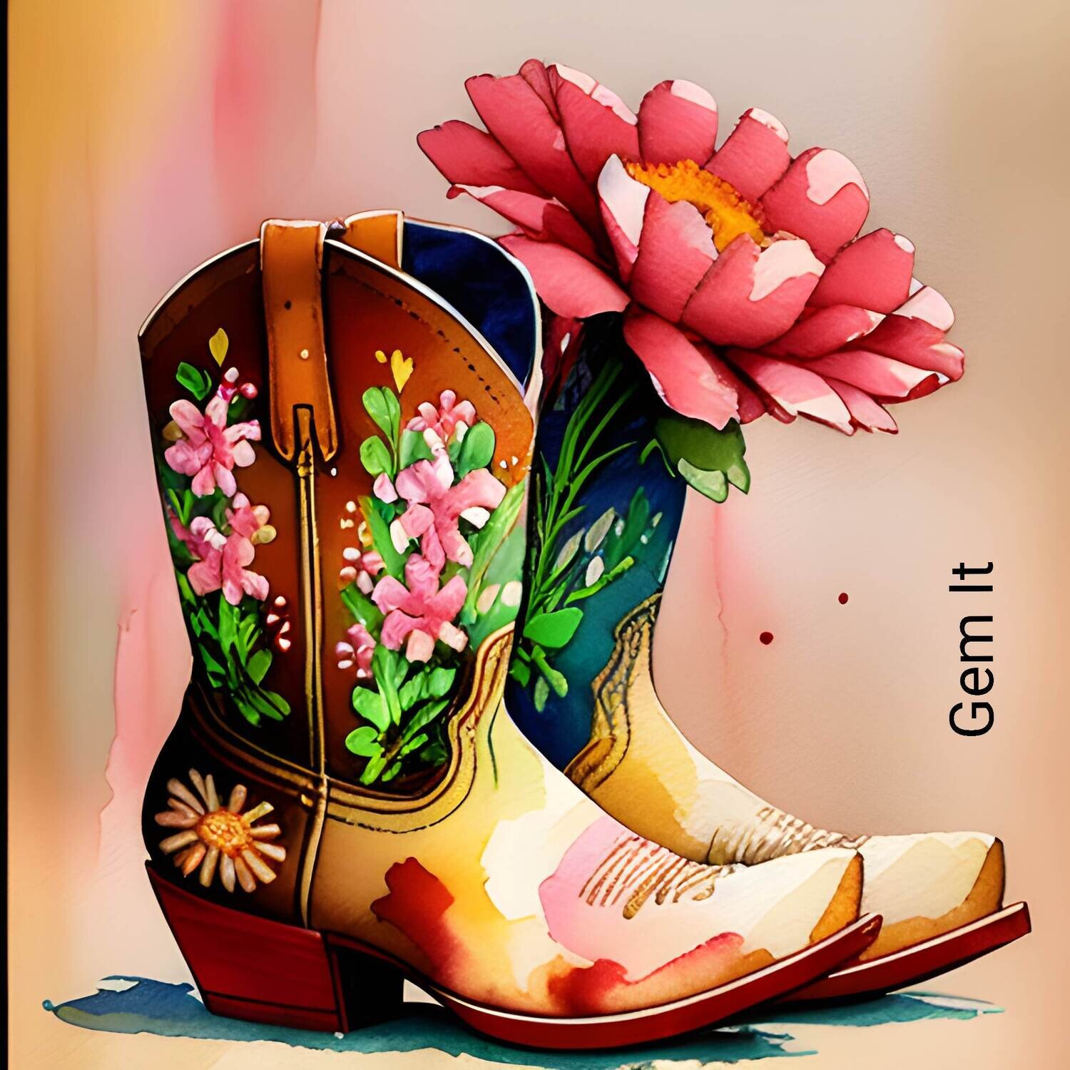 Cowgirl Boots 2 - Full Drill Diamond Painting - Specially ordered for you. Delivery is approximately 4 - 6 weeks.