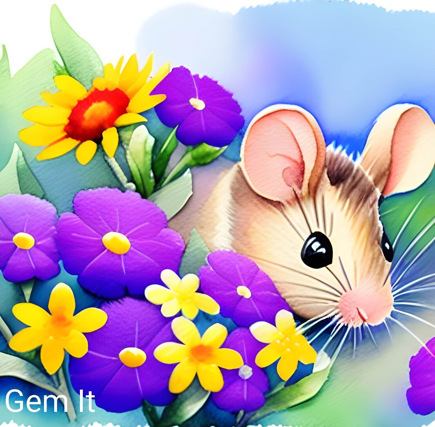 Flower Mouse - Full Drill Diamond Painting - Specially ordered for you. Delivery is approximately 4 - 6 weeks.