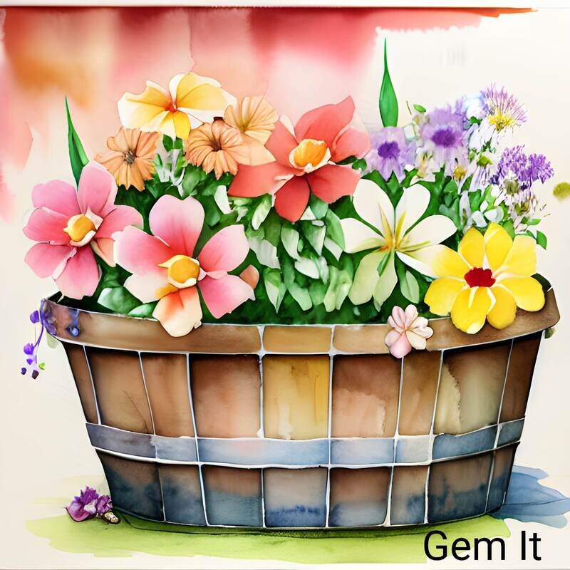 Flowers in a Tub 2 - Full Drill Diamond Painting - Specially ordered for you. Delivery is approximately 4 - 6 weeks.