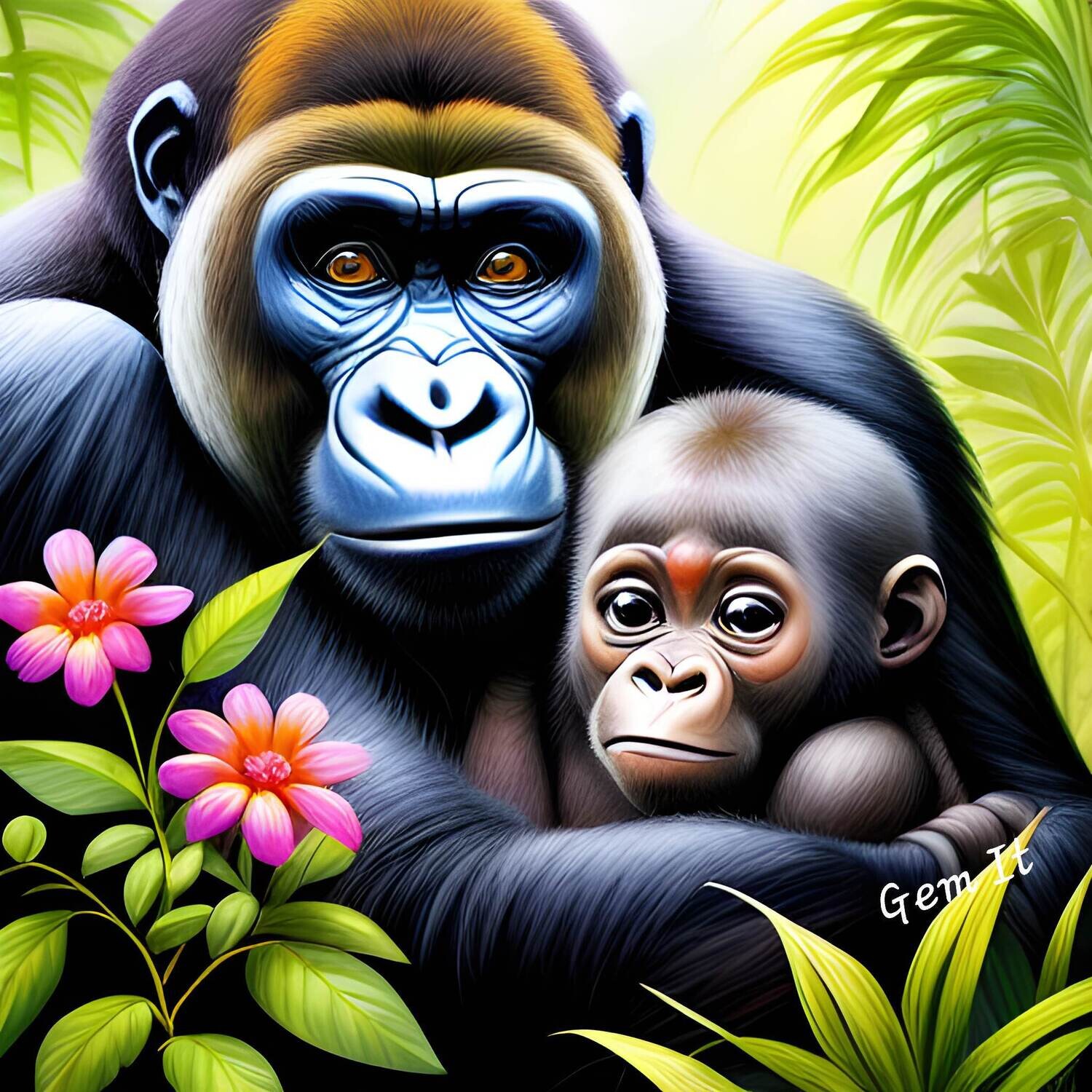 Mother and Baby Gorilla 744 - Full Drill Diamond Painting - Specially ordered for you. Delivery is approximately 4 - 6 weeks.