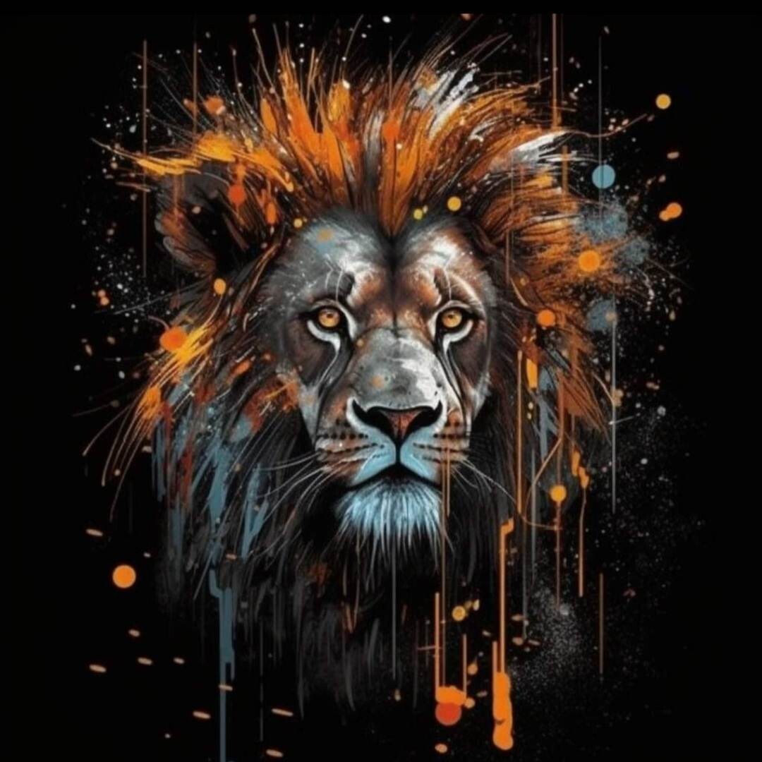 Lion on Black 986 - Full Drill Diamond Painting - Specially ordered for you. Delivery is approximately 4 - 6 weeks.