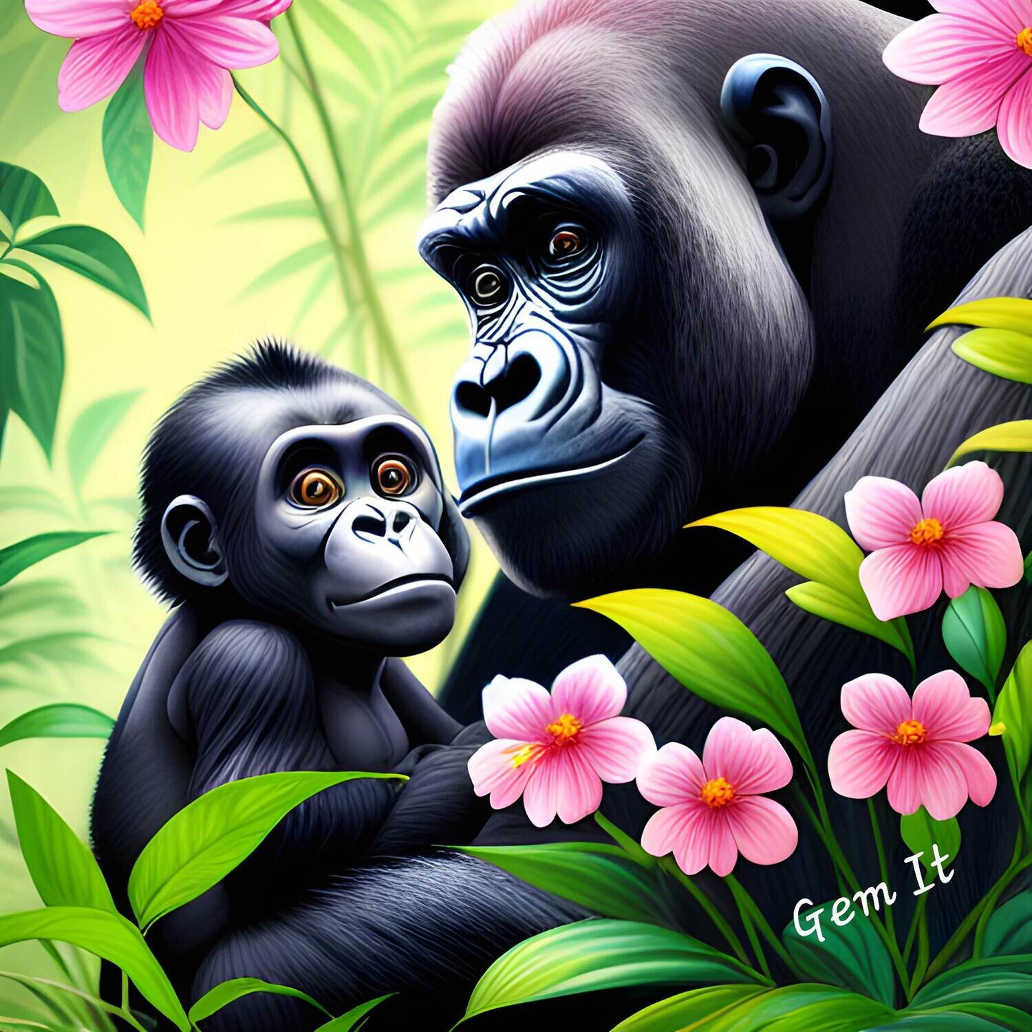 Mother and Baby Gorilla 743 - Full Drill Diamond Painting - Specially ordered for you. Delivery is approximately 4 - 6 weeks.