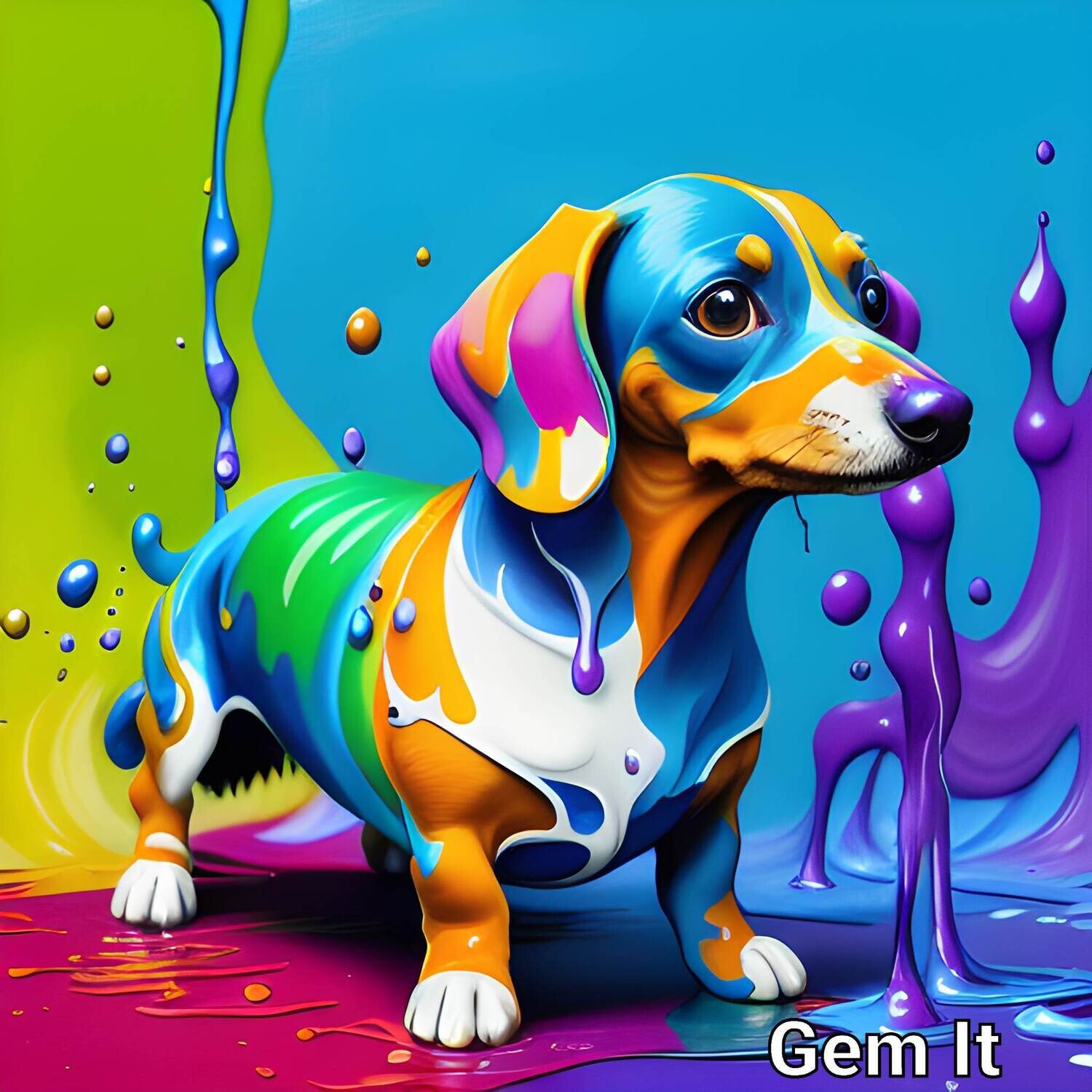 Paint Splash Dacshund 905- Full Drill Diamond Painting - Specially ordered for you. Delivery is approximately 4 - 6 weeks.