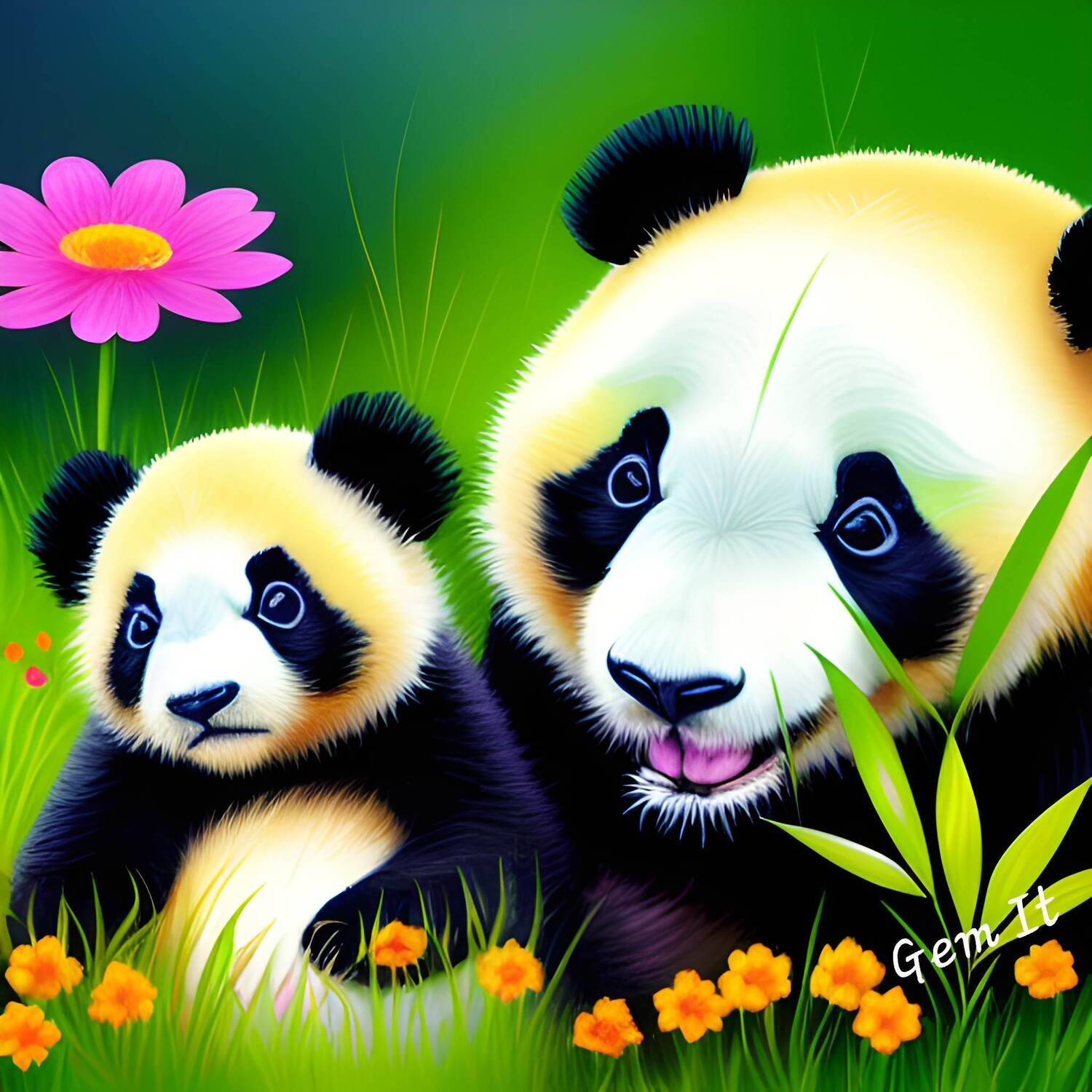 Mother and Baby Panda 741 - Full Drill Diamond Painting - Specially ordered for you. Delivery is approximately 4 - 6 weeks.