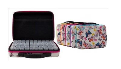 Butterfly Bead Storage Travel Case with 60 Bottles