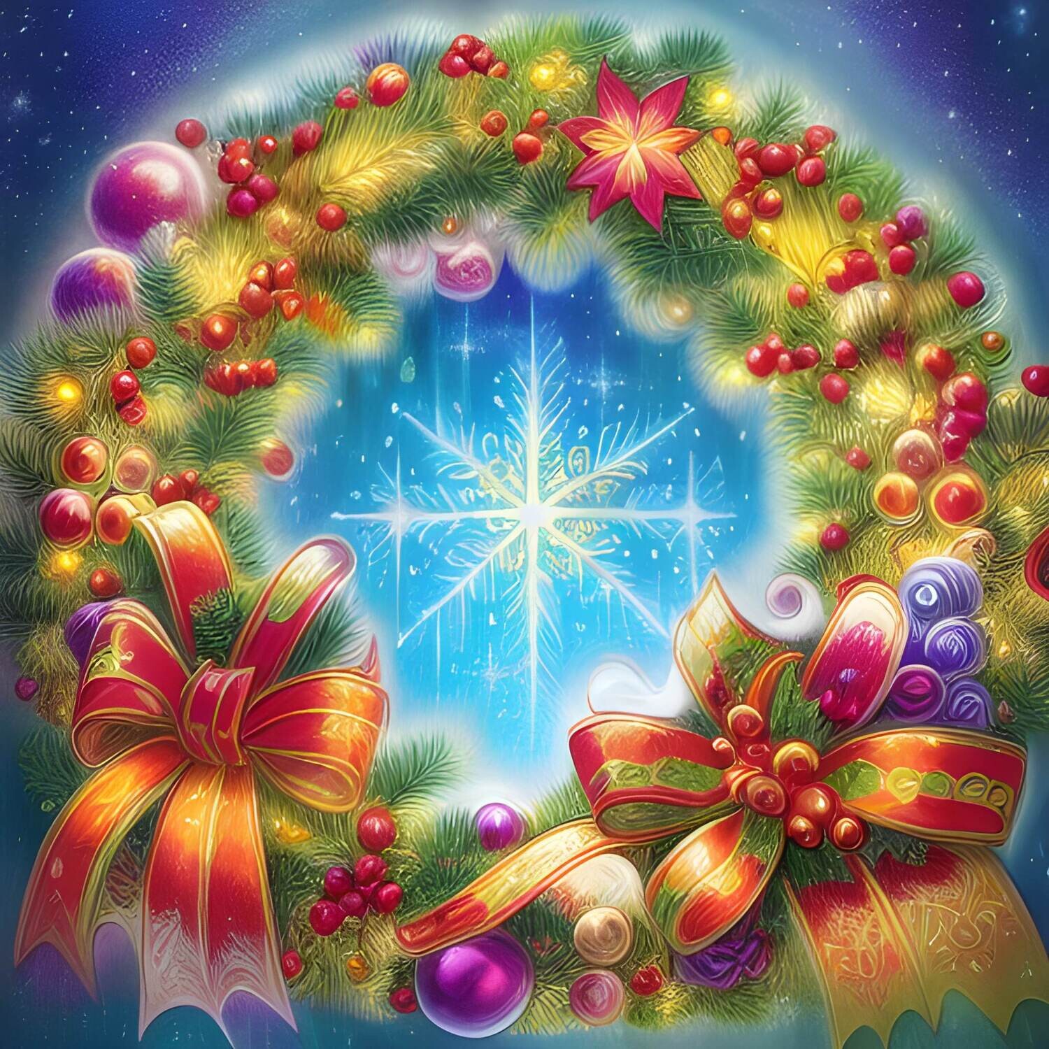 Christmas Wreath CH08 - Full Drill Diamond Painting - Specially ordered for you. Delivery is approximately 4 - 6 weeks.
