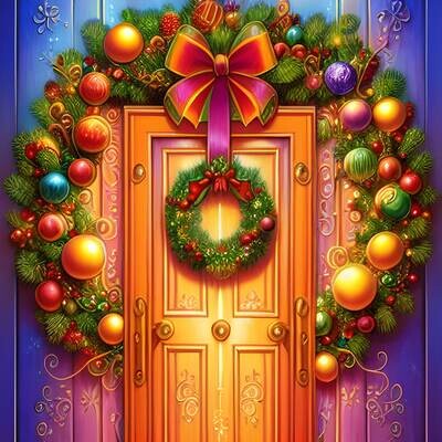 Christmas Wreath CH10 - Full Drill Diamond Painting - Specially ordered for you. Delivery is approximately 4 - 6 weeks.