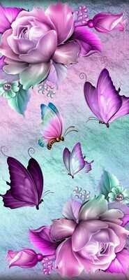 Butterflies and Flowers 694 - Full Drill Kit (Round) - 45 x 80cm Currently in stock
