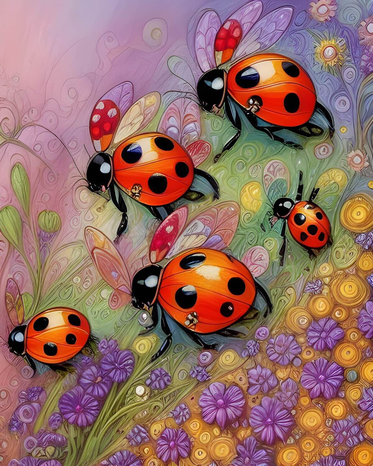 Lady Bugs 162 - Full Drill AB Kit,
Round - 40 x 50cm - Currently in stock